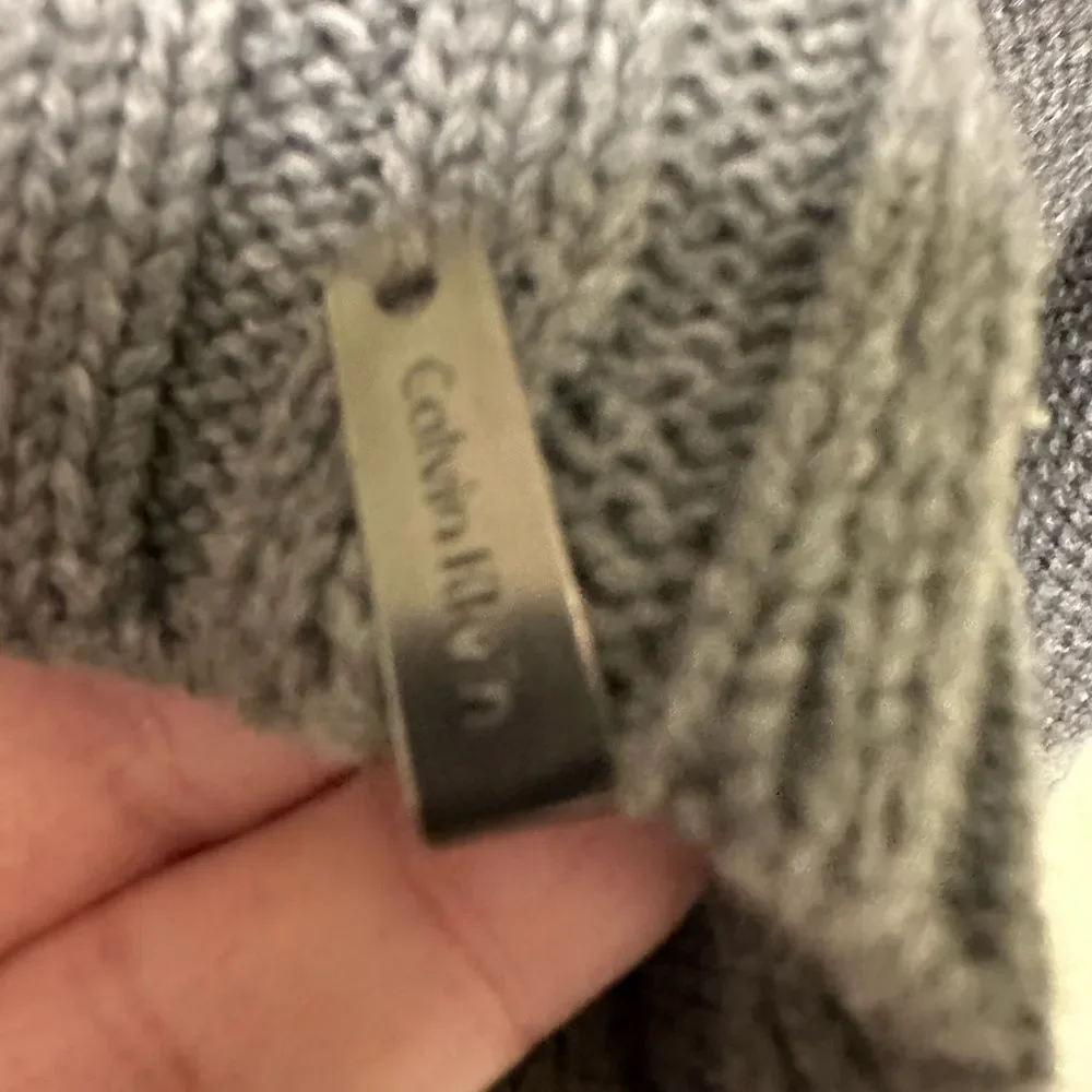Calvin Klein grey block knit sweater